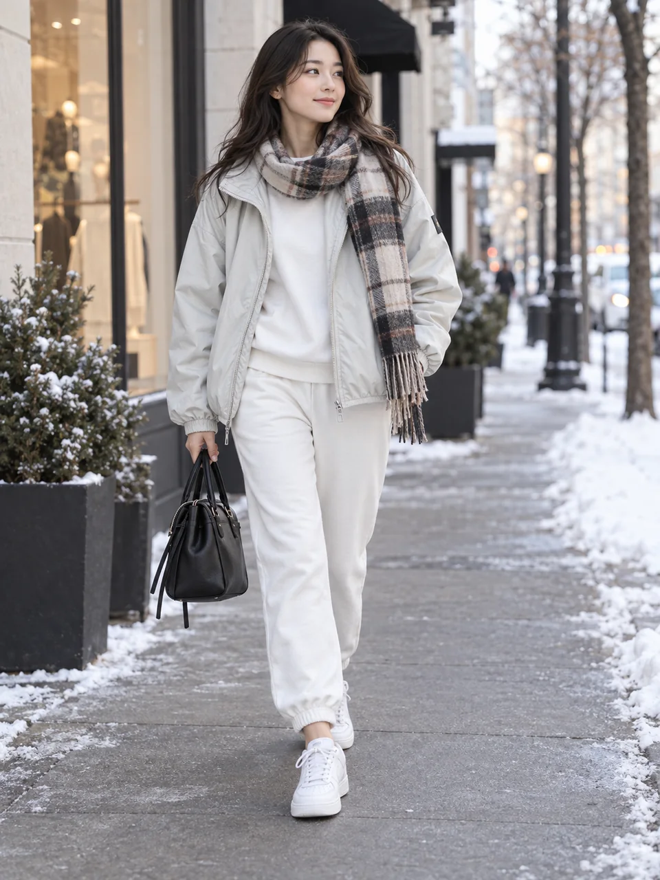 Women winter route styled on a model