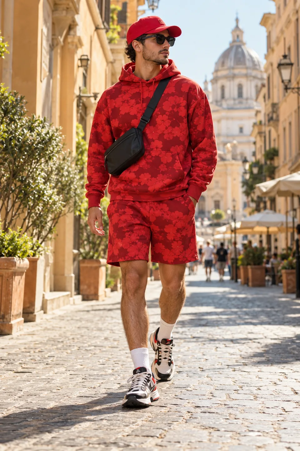 Sneaker focused fit styled on a model