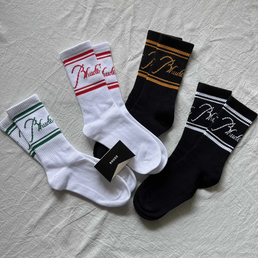 Rhude Logo Socks Whi