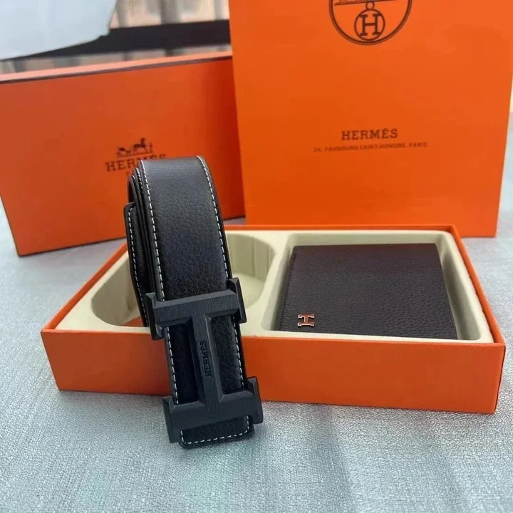 Hermes T Buckle Black Leather Belt preview